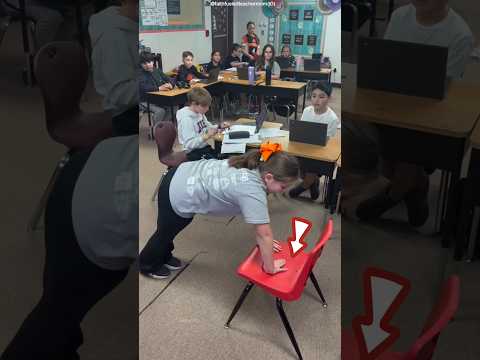 Impossible Chair Challenge in Classroom 😱 #shorts