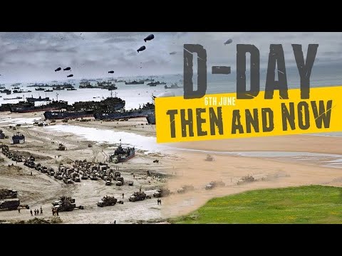 D-Day Normandy Then and Now - No pictures - real film - Part 1