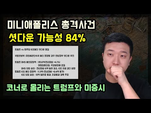 미니애폴리스총격사건이 셧다운 가능성으로, 코너에 몰리는 트럼프