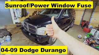 Sunroof and Power Window Fuse Location Dodge Durango 04 05 06 07 08 09 2004 2005 2006 2007 2008 2009
