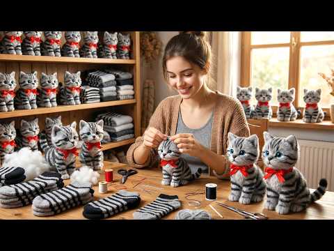 Don’t Throw It Away! YOU Can Turn an Old Sock Into a Cute Cat 🧦🐾