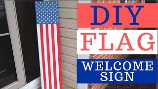 DIY American Flag Vertical Porch Sign | Whiskey & Whit