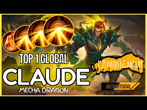 LETHAL BLAZING DUET! TOP 1 GLOBAL CLAUDE PERFECT GAMEPLAY NO DEATH BEST BUILD | L.21 needs KG | MLBB