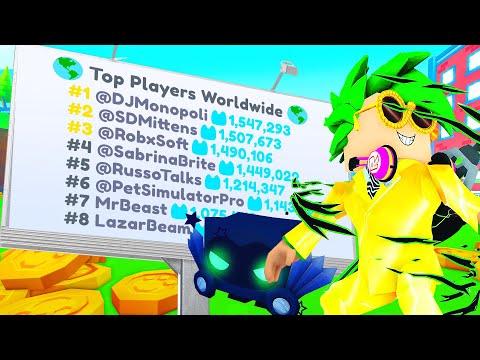 , title : 'I got NUMBER 1 on the Leaderboard WORLDWIDE in Pet Simulator X!'