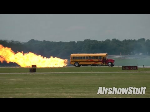 Jet-Powered School Bus vs. Rob Holland and Jack Knutson (The Firebirds) - Battle Creek Airshow 2015