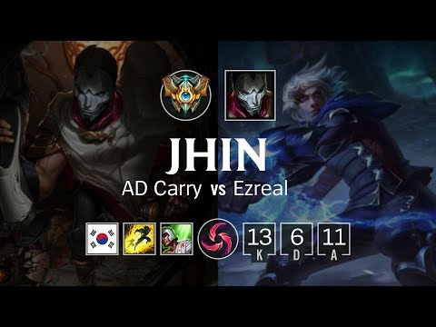 Jhin ADC vs Ezreal - KR Challenger Patch 8.22