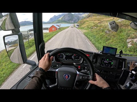 🇳🇴POV Truck Driving Scania R540 xT Northern Norway-Lofoten Island PART II