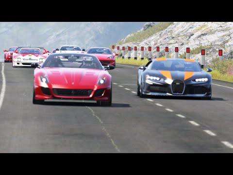 Bugatti Chiron Super Sport 300+ vs Ferrari Cars at Highlands