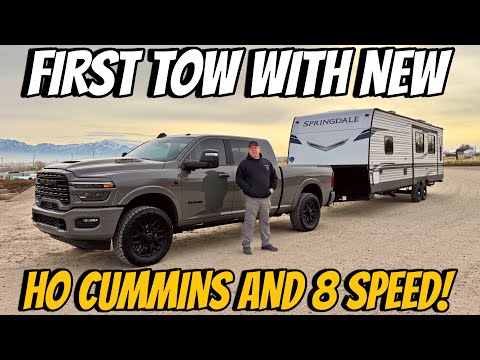 Erste Abschleppfahrt mit dem 2026 RAM 2500 mit neuem HO Cummins-Motor, ZF 8-Gang-Automatikgetrieb...
