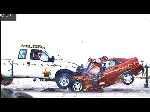 Pickup vs. Small Sedan in Head-On Crash Test (Ford F-250 vs. Ford Focus)