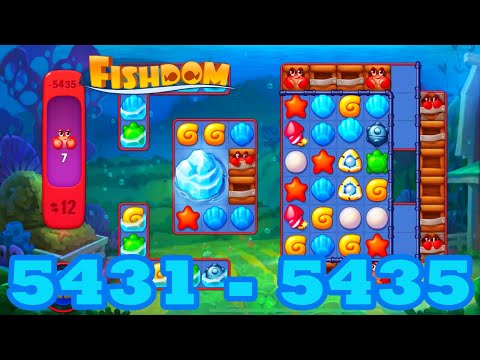 Fishdom Level 5431 - 5435 HD Walkthrough | 3 match puzzle | gameplay | android | 5432 | 5433 | 5434