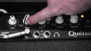 Video thumbnail for Quilter Mini 101 head at 25 watt setting through Q Frontliner 2x8w with MJT Strat by gearmanndude