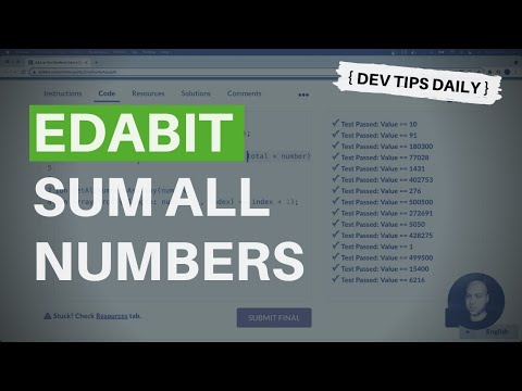 Devtips Daily Edabit Javascript Coding Challenge Sum All Numbers