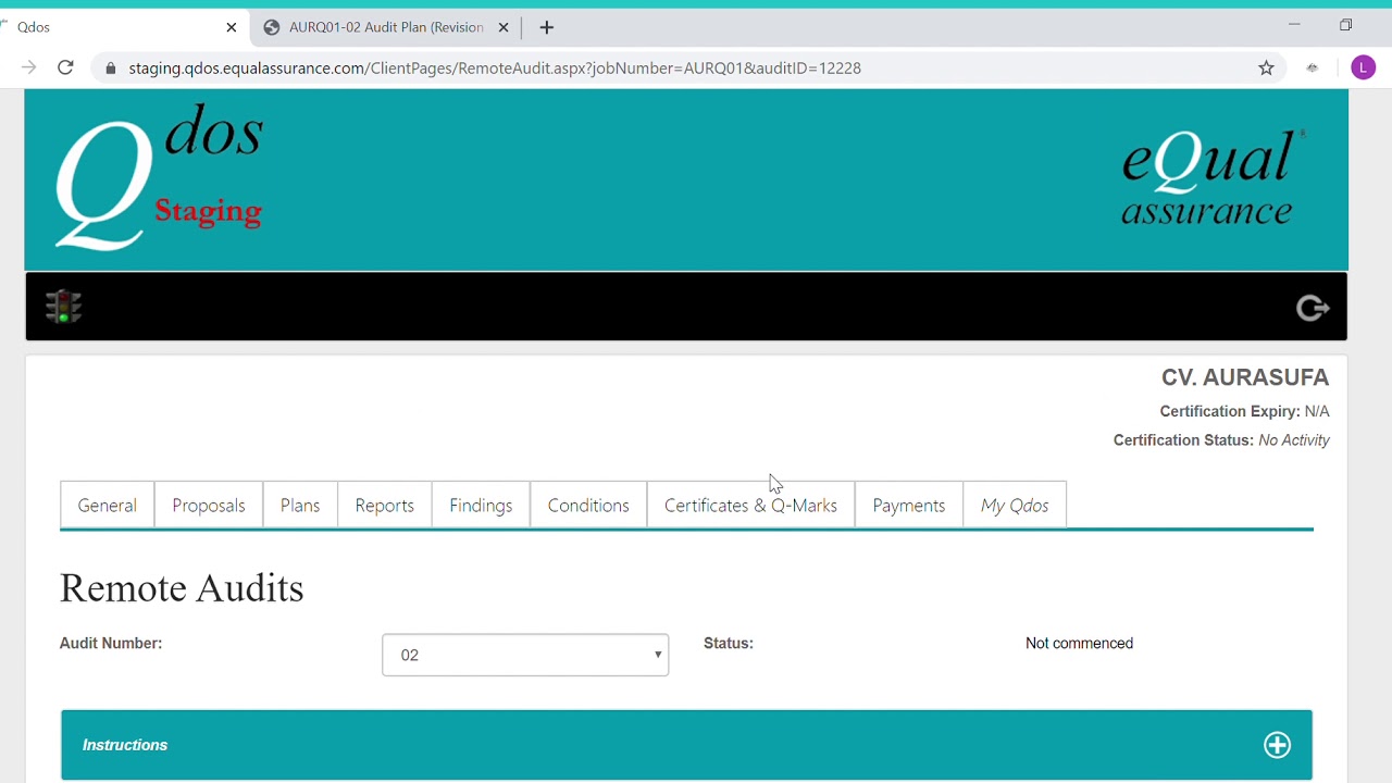 Qdos how to use the Remote Audit facility in the Client Portal