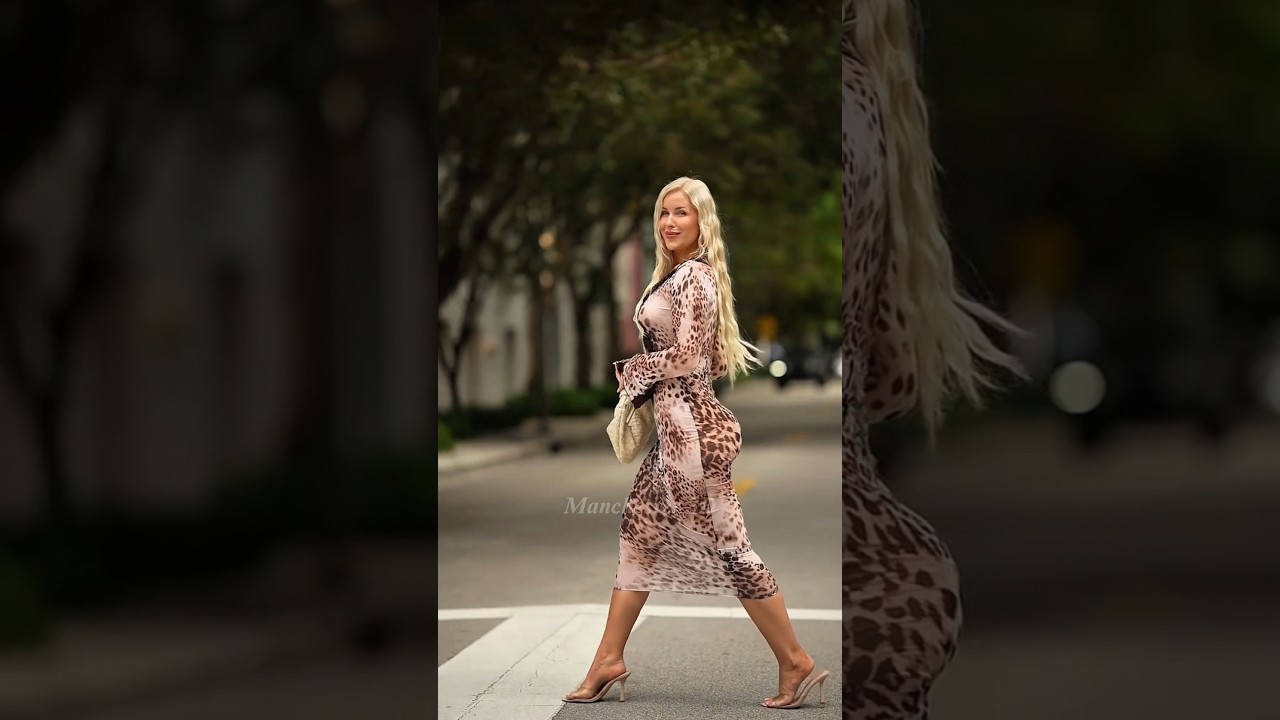 Pink Leopard Print Mesh Midi Dress Outfit Ideas 🐆 | Classy Glam Street Style for Women #shorts