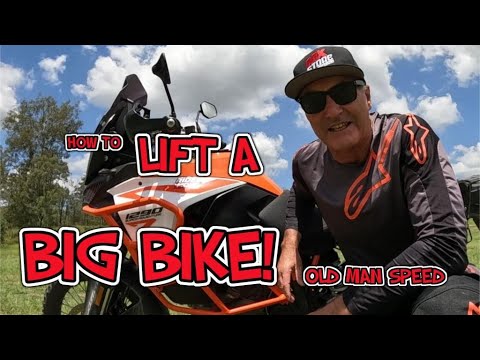 Pick up an adventure bike! Tutorial video on how to lift your big bike