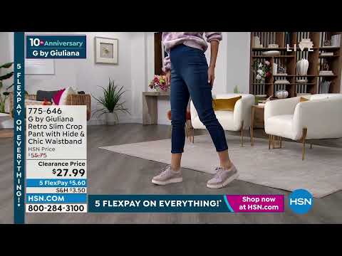 G by Giuliana Retro Slim Crop Pant with HideandChic Wais...