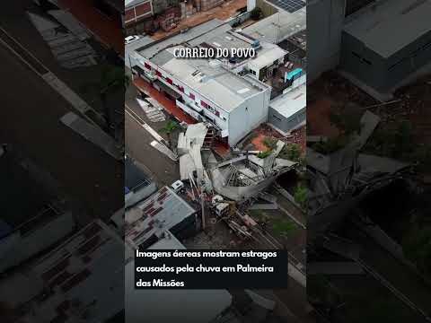 Palmeira das Missões teve danos estruturais por causa do forte temporal que atingiu a cidade