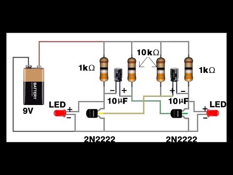 LED Blinking Circuit light (Flashing LED Light) (LED Circuit) Video