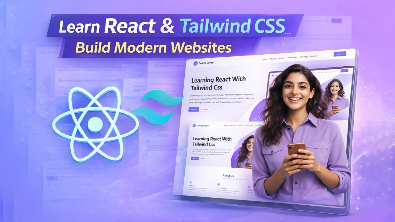 Build Modern Landing Page with React + Tailwind CSS | Full Project