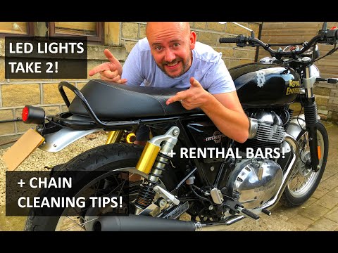 UK - Royal Enfield Interceptor 650 - Lights Revised, Renthal Bars and Chain Cleaning tips!