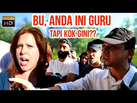 Adab Sebelum Ilmu!  Mansur Vs Wanita Kristen. Speakers Corner Hyde Park LONDON SUB INDO