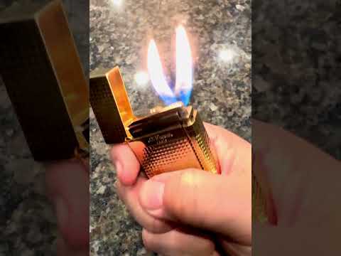 Gold ST Dupont dual flame lighter. #shorts  #gold  #stdupont  ￼