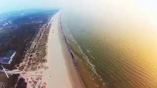 Latvia Liepaja city port and beach from the sky by flycam.lv 27.02.2014