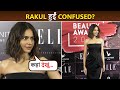 Rakul Singh Gets Confused While Posing For Media Arrives In All Black Elle India Beauty Awards 2022