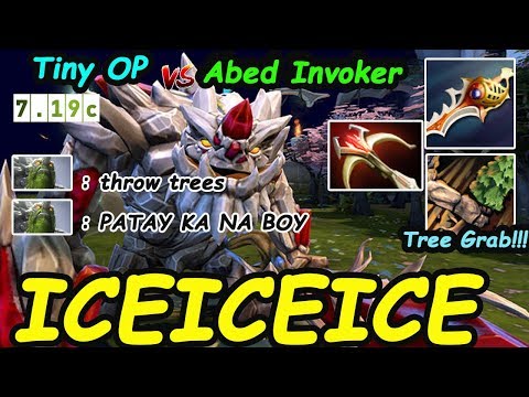ICEICEICE OP TINY Just Throw Trees !!  Vs Abed Invoker | Dota2 7.19c Rank