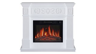 Камінокомплект ArtiFlame Toscana AF23S білий з обігрівом і звуком горіння вогню