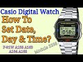 Casio Digital F91W Set Time Casio Alarm Chrono WR A168 A158 Module 3298 Adjust