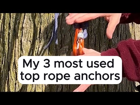 Top rope anchors for rock climbing