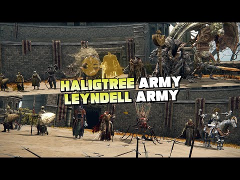Haligtree Army Vs Leyndell Army - Goddess Malenia Donimates Elden Warrior - Elden Ring Civil War