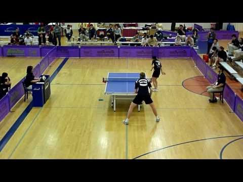 S Hazinski vs A Irigoyen - Coed Team Final, Match 4 Game 4, 2010 NCTTA Table Tennis Championships