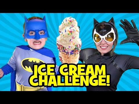 Batman vs Catwoman Ice Cream Challenge! Video