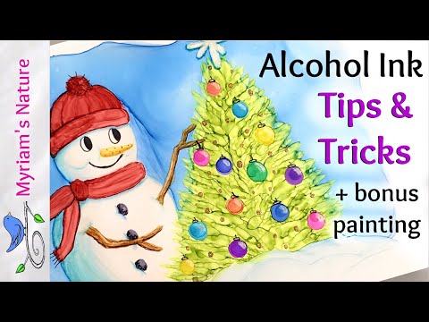 182] ALCOHOL INK ❄️ DOUBLE Tutorial - 2 Snowman Paintings Perfect for Cards & Ornaments