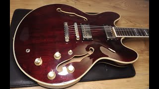Video thumbnail for 1984 Epiphone Sheraton Made In Japan Wine Red by Muzak Shack