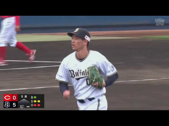 【ファーム】連続三振で締める!! バファローズ・入山海斗 1イニング無失点の完璧の投球!!  2023年4月14日 オリックス・バファローズ 対 広島東洋カープ