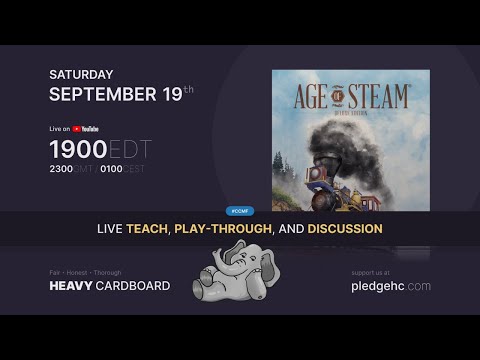 Age of Steam: Heavy Cardboard map 5p Teaching, Play-through, & Round table by Heavy Cardboard