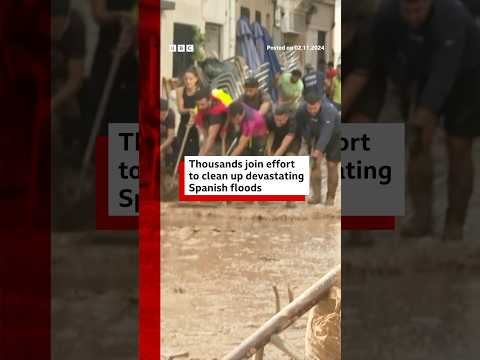 Video | Thousands join effort to clean up devastating Spanish floods. #Spain #Floods #BBCNews