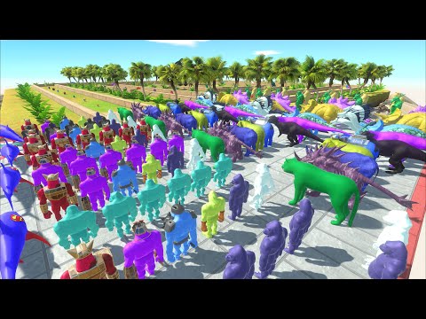 Colored All Units vs AQUATICS FOREST Championship –Animal Revolt Battle Simulator