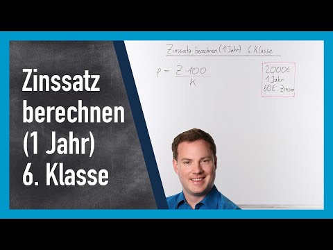 Zinssatz berechnen, EINFACHES Beispiel 6. Klasse