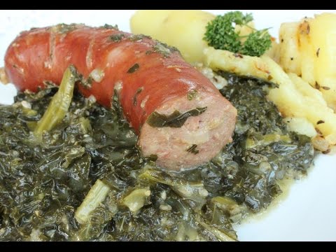 Grünkohl mit Pinkel Bregenwurst Braunschweiger schnell und einfach lecker zubereiten 4K