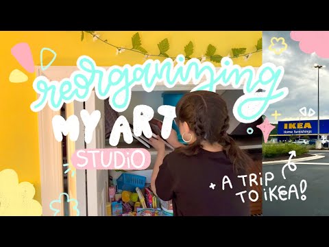 studio makeover part 1 ✦ touring my space, organizing my closet, + taking a trip to ikea 🌿