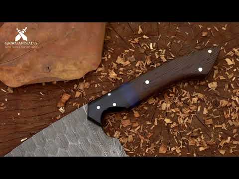 The Marine Master   Hand made Damascus Steel Serbian Styled Chef Knife