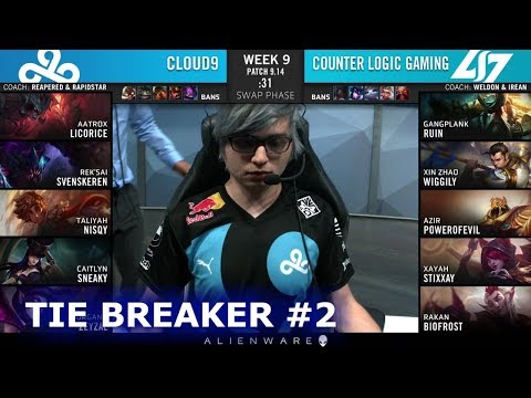 C9 vs CLG - Tie Breaker | Week 9 Day 2 S9 LCS Summer 2019 | Cloud 9 vs CLG W9D2