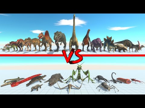 All Dinosaurs vs Reptiles & Giant invertebrates - Animal Revolt Battle Simulator
