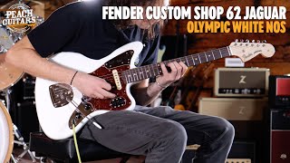 Video thumbnail for No Talking...Just Tones | Fender Custom Shop 62 Jaguar NOS Olympic White by Peach Guitars