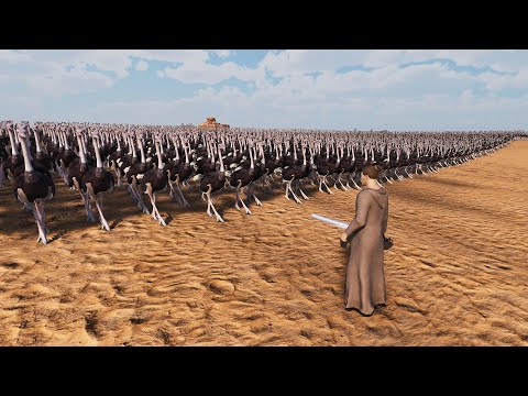 SUPER LASER KNIGHT vs 50,000 OSTRICH - Ultimate Epic Battle Simulator 2 | UEBS 2